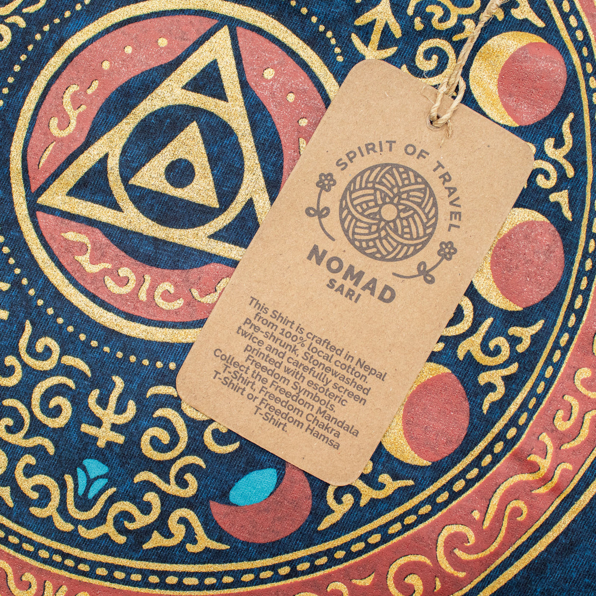 Nomad Sari tričko z stonewashed bavlny – Zůstaň divoká, měsíční dítě – modré – malé