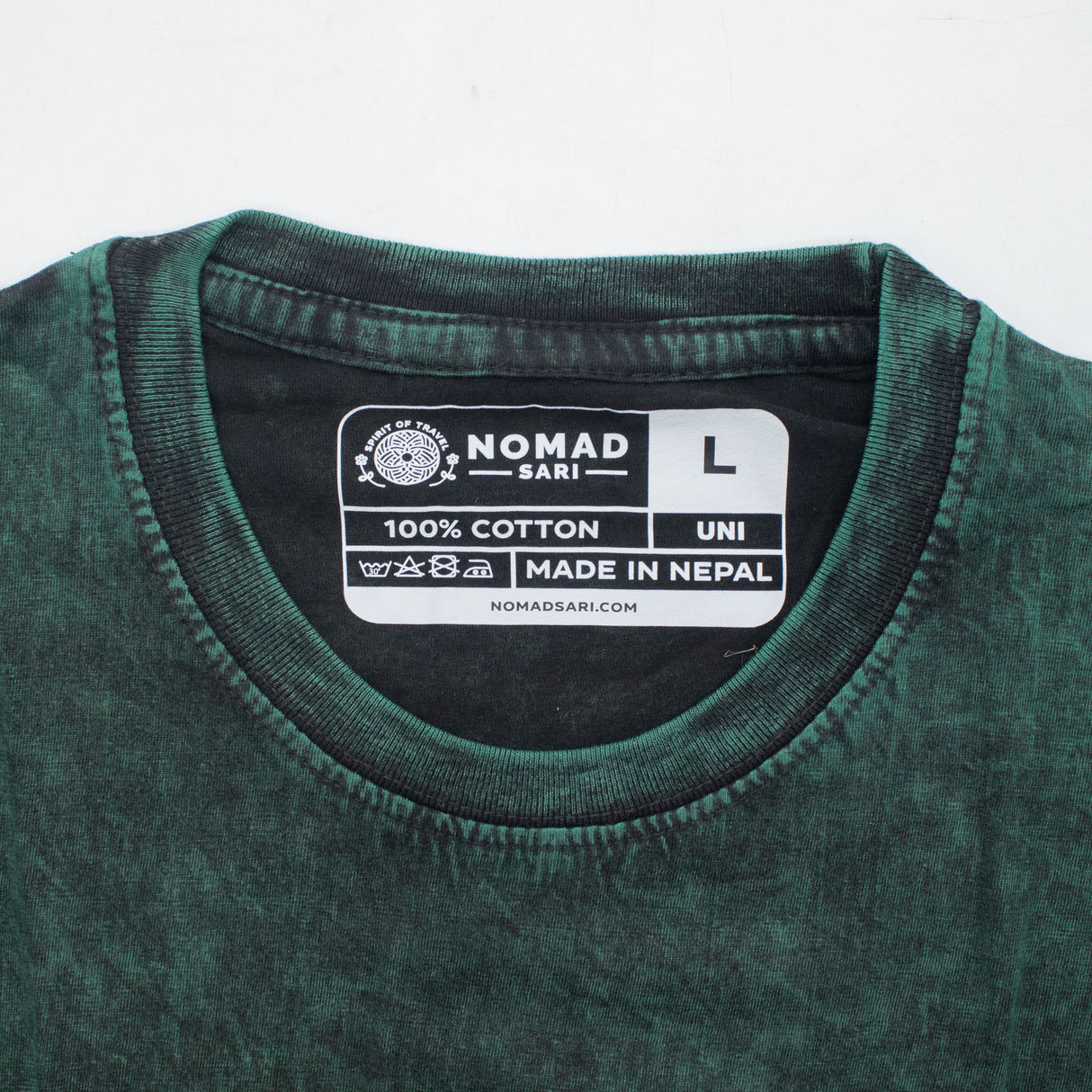 Nomad Sari tričko z stonewashed bavlny – Strom života – zelené – velké