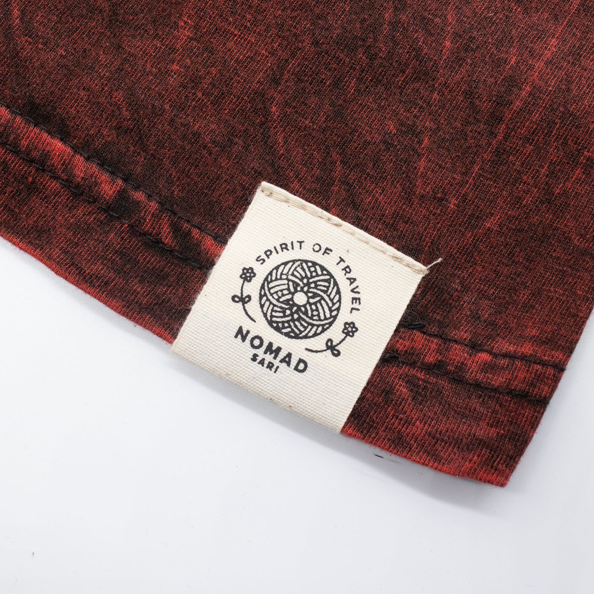 Nomad Sari tričko z stonewashed bavlny – Drak Mandala – vínová – velké