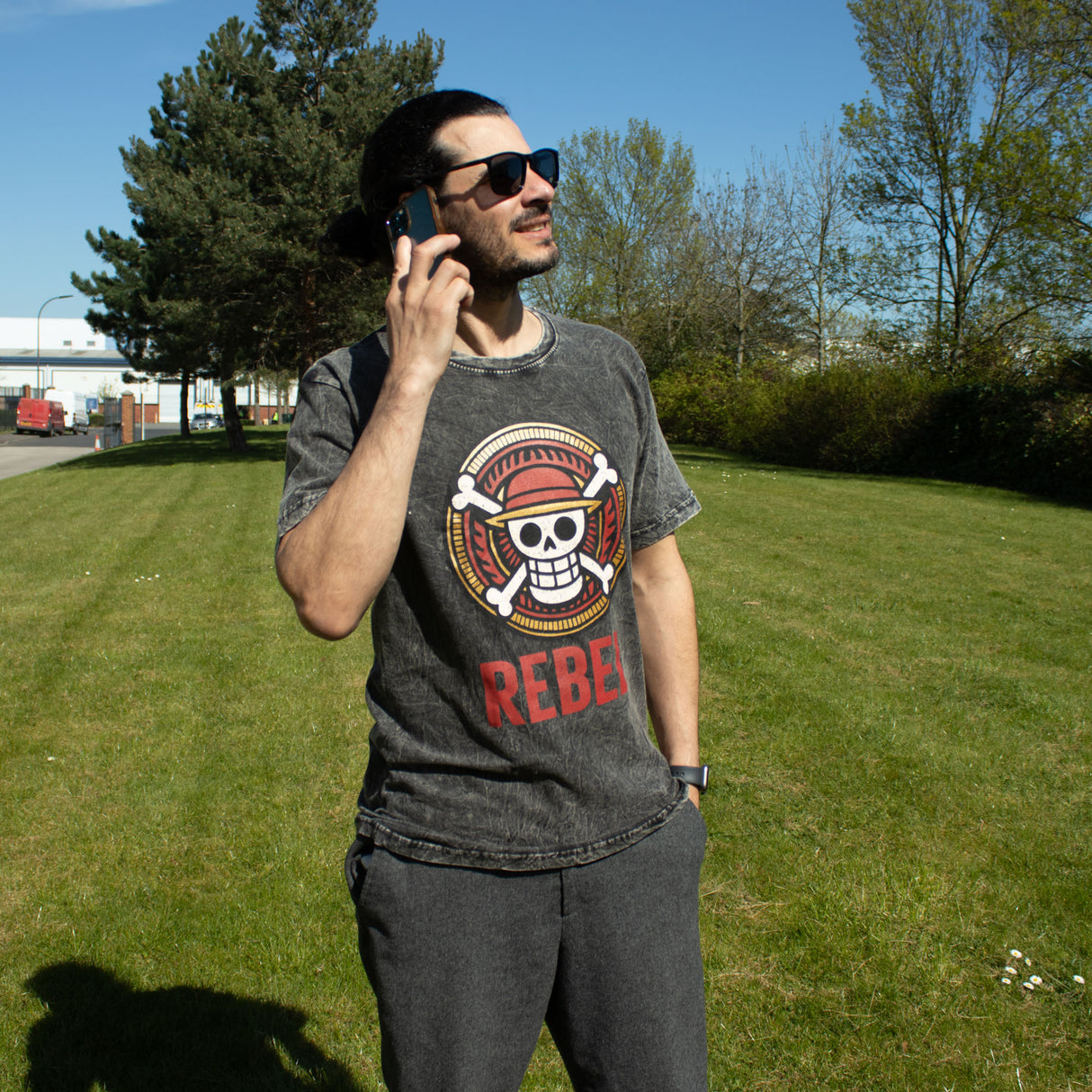 Nomad Sari Stonewashed pamut póló - Rebel - Szénszürke - Kicsi