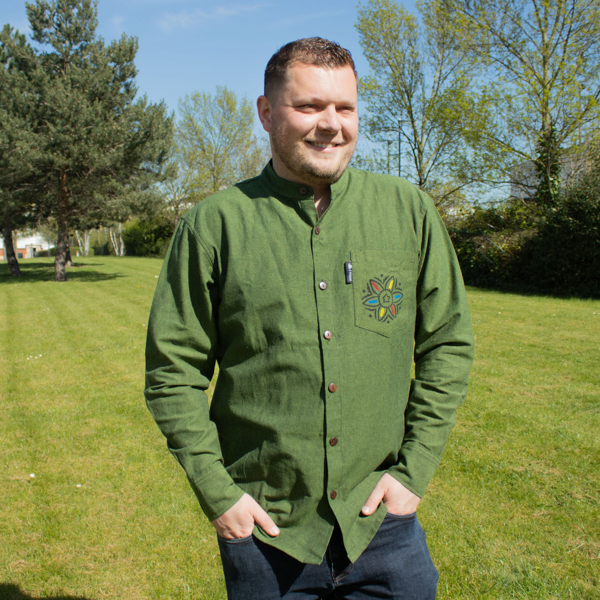 Nomad Sari Kathmandu Shirt - Forest Green - XXL