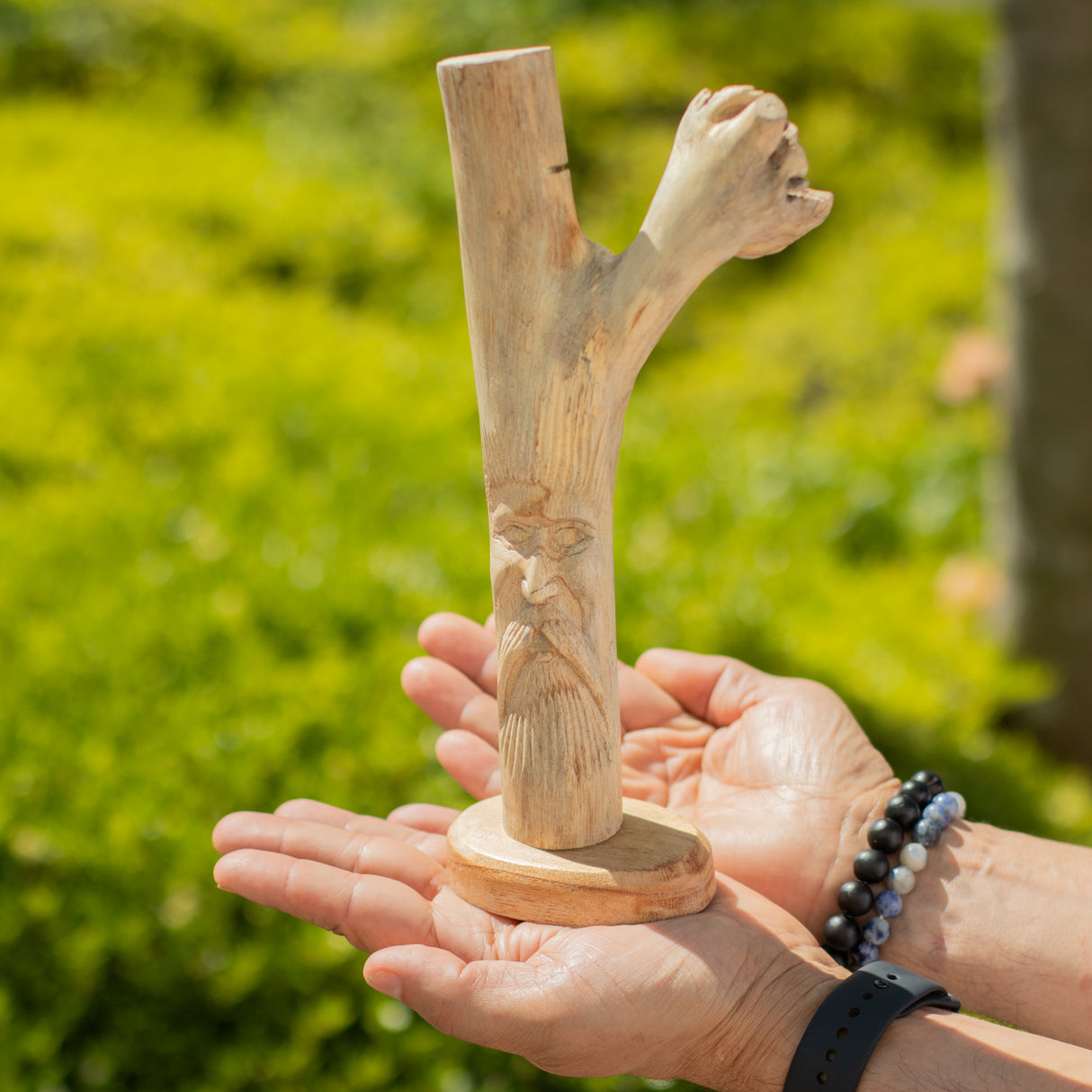 Sculpture en bois artisanale Parasite - Greenman