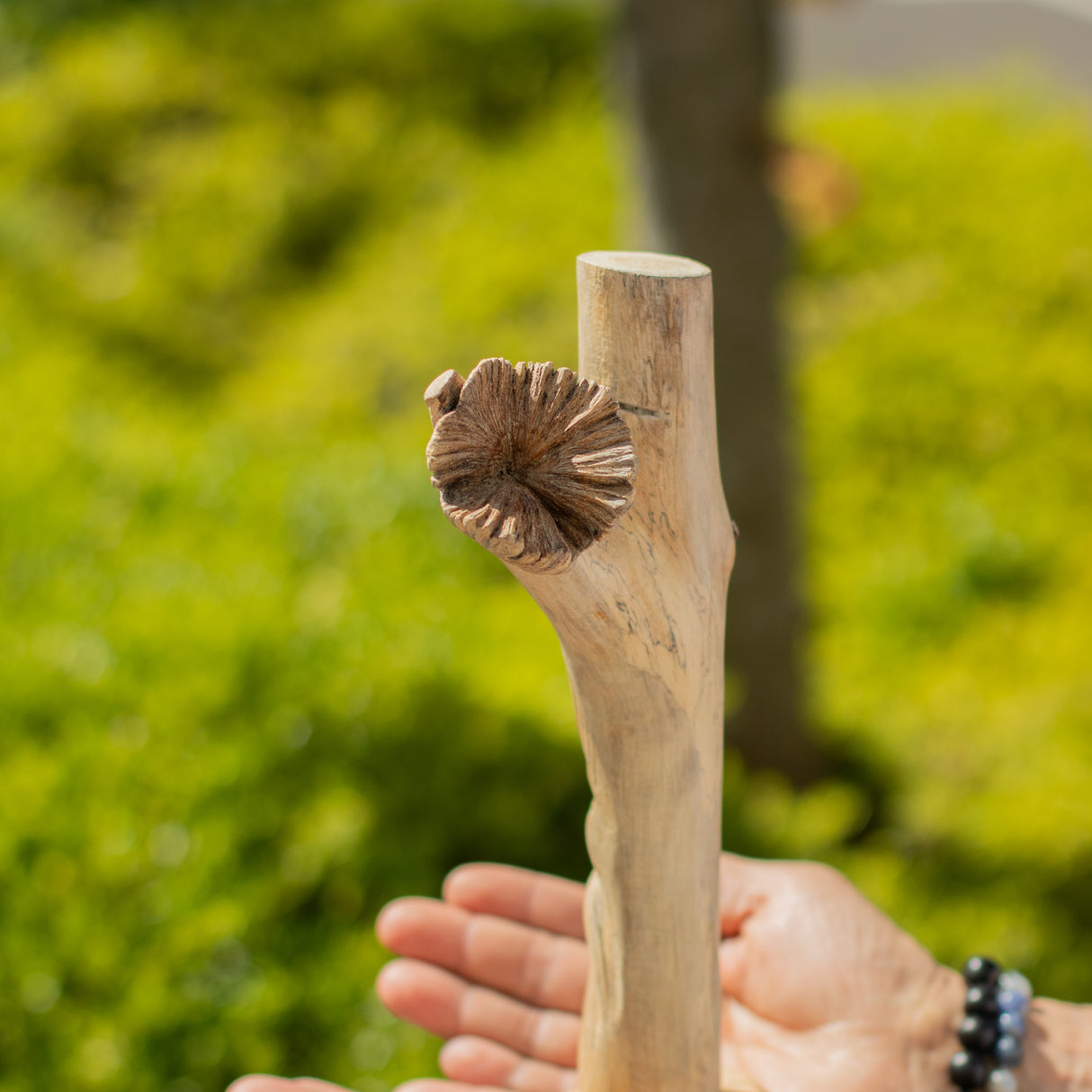 Sculpture en bois artisanale Parasite - Greenman