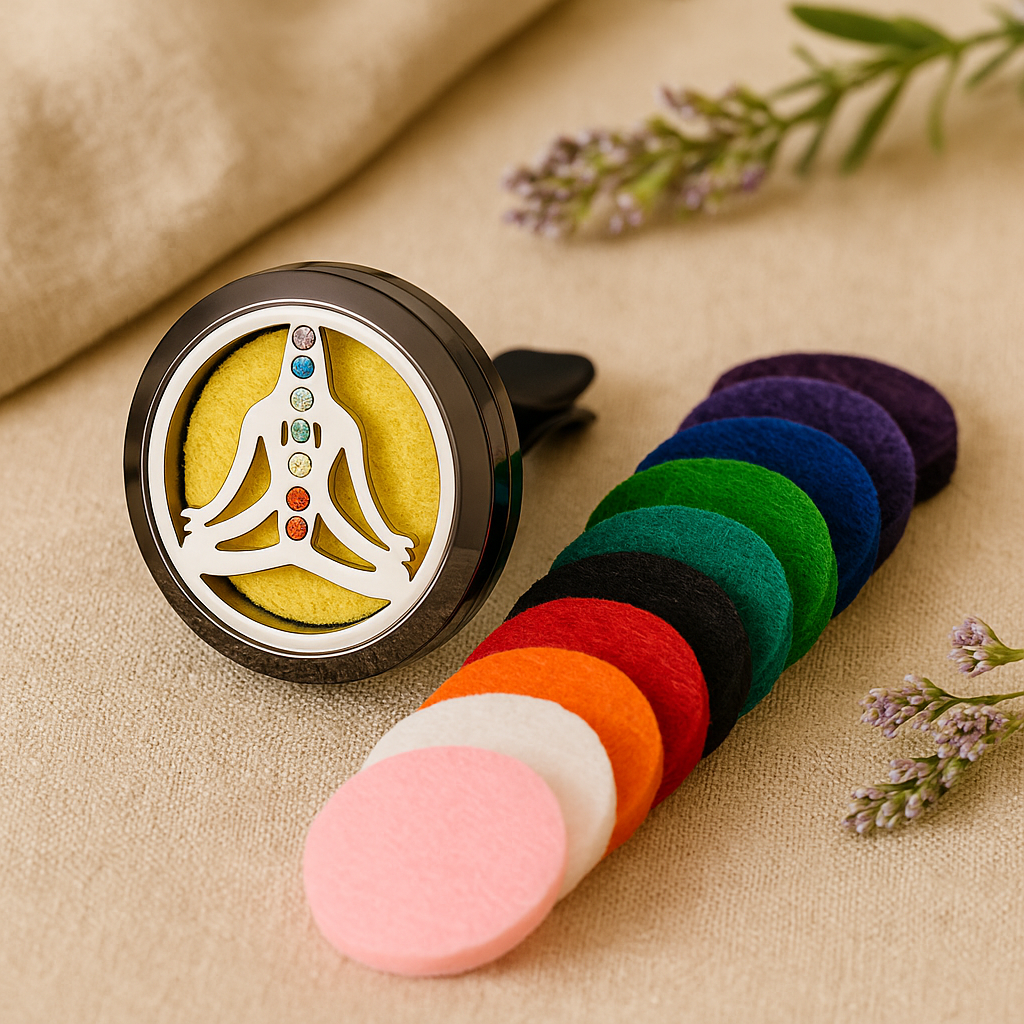 Difusor de Óleo Essencial para Carro Chakra 10 Almofadas