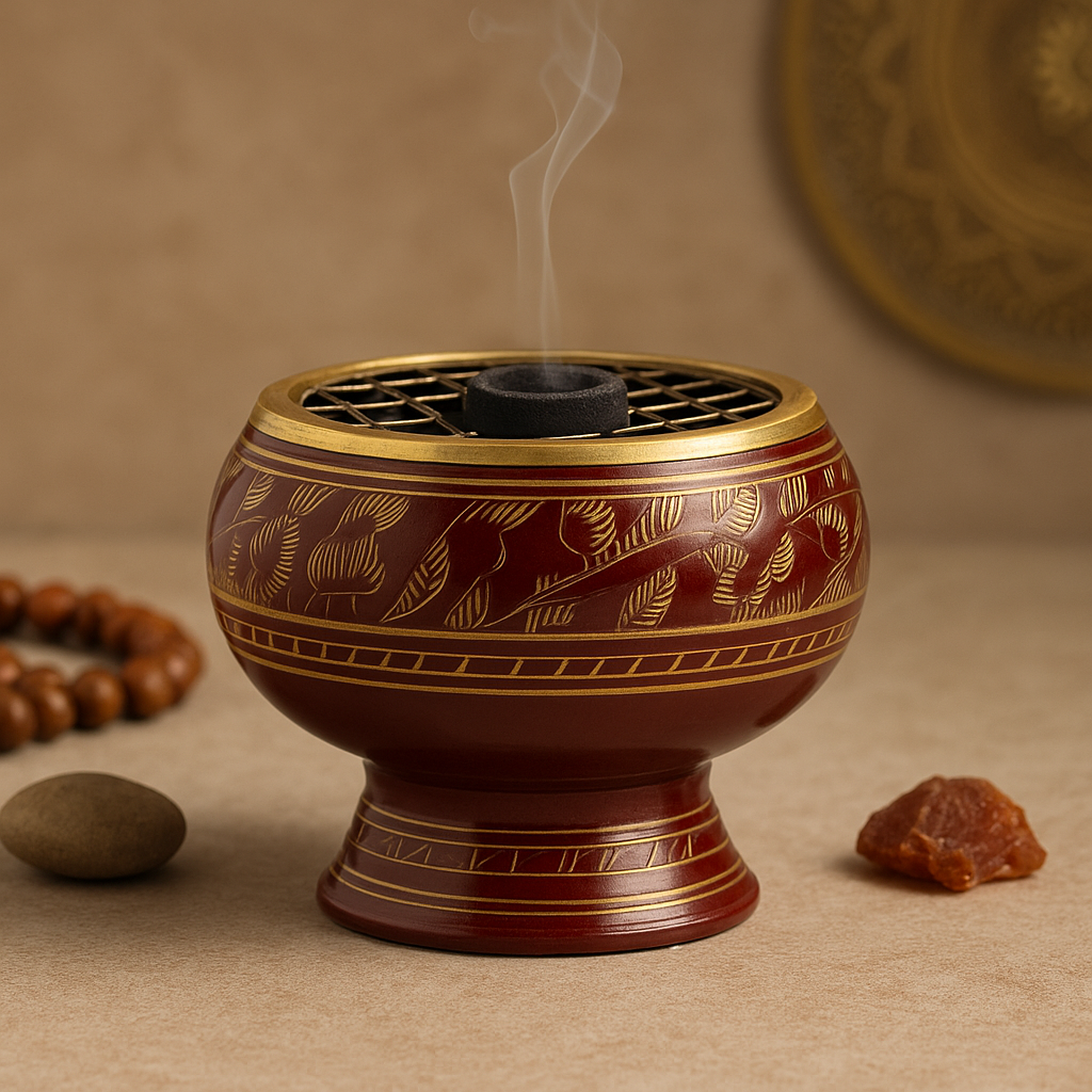 Charcoal Resin Incense Burner Jar Root Chakra