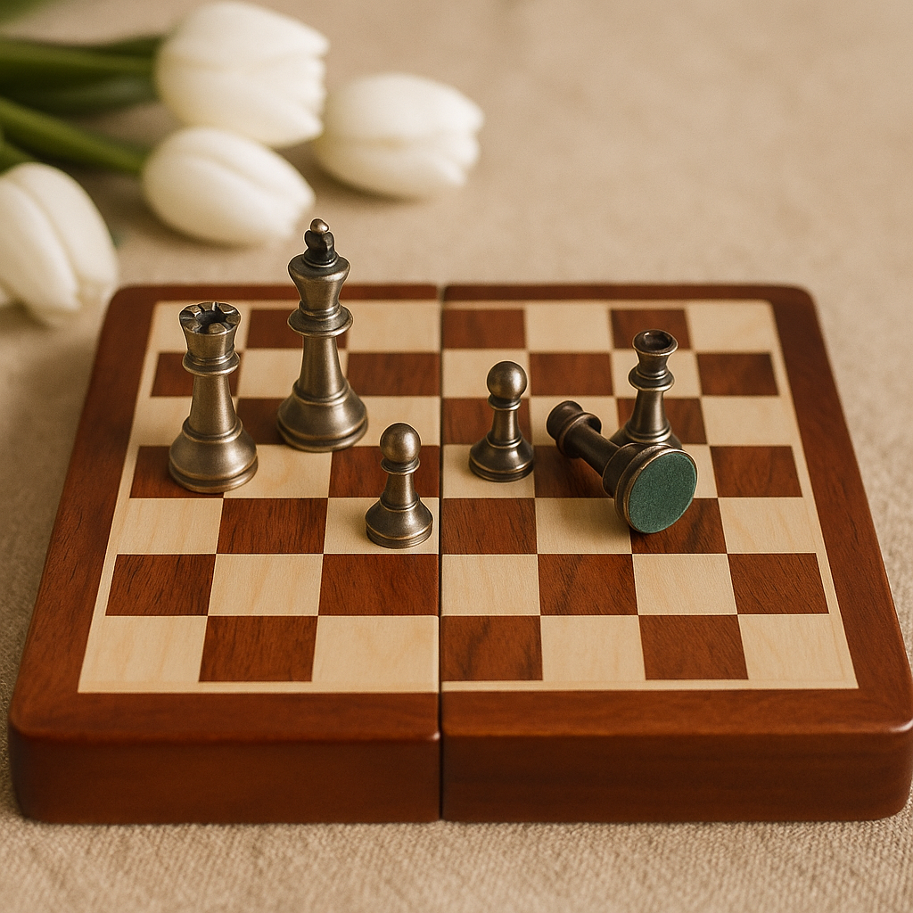 Schaakset Metaal 29cm Met Opbergruimte Zoocen