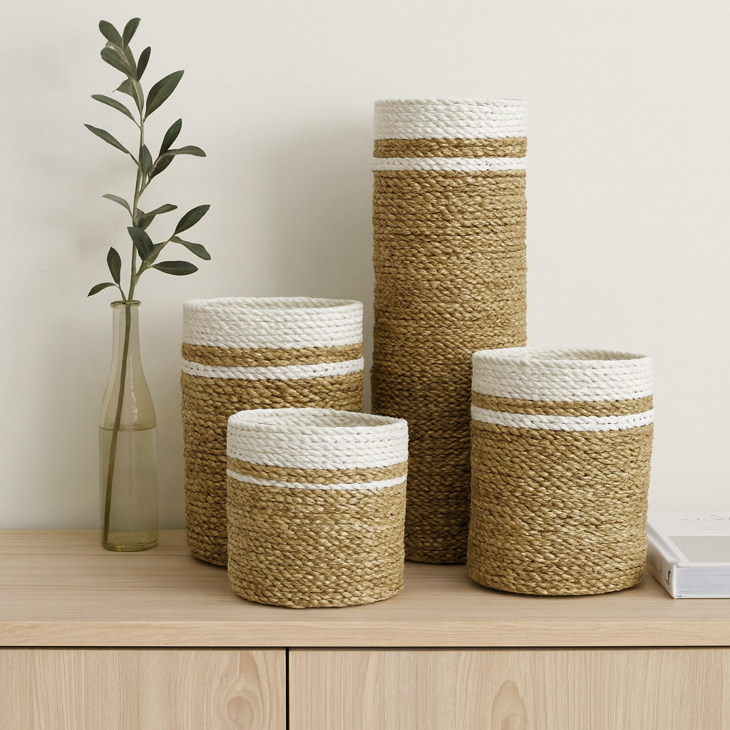 Seagrass Vases and Bins Set of 4