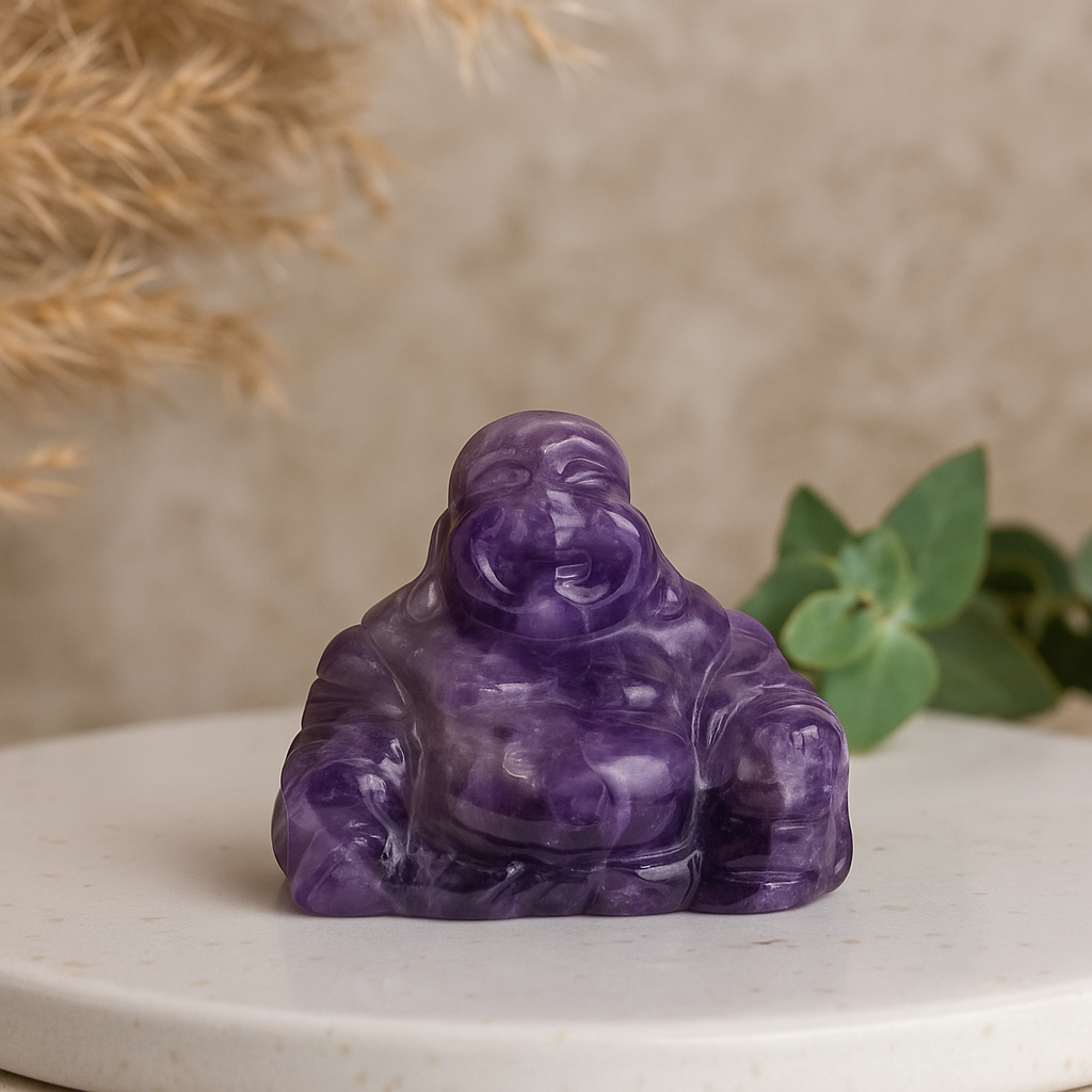 Amethyst Buddha Statue, 35x40x23mm