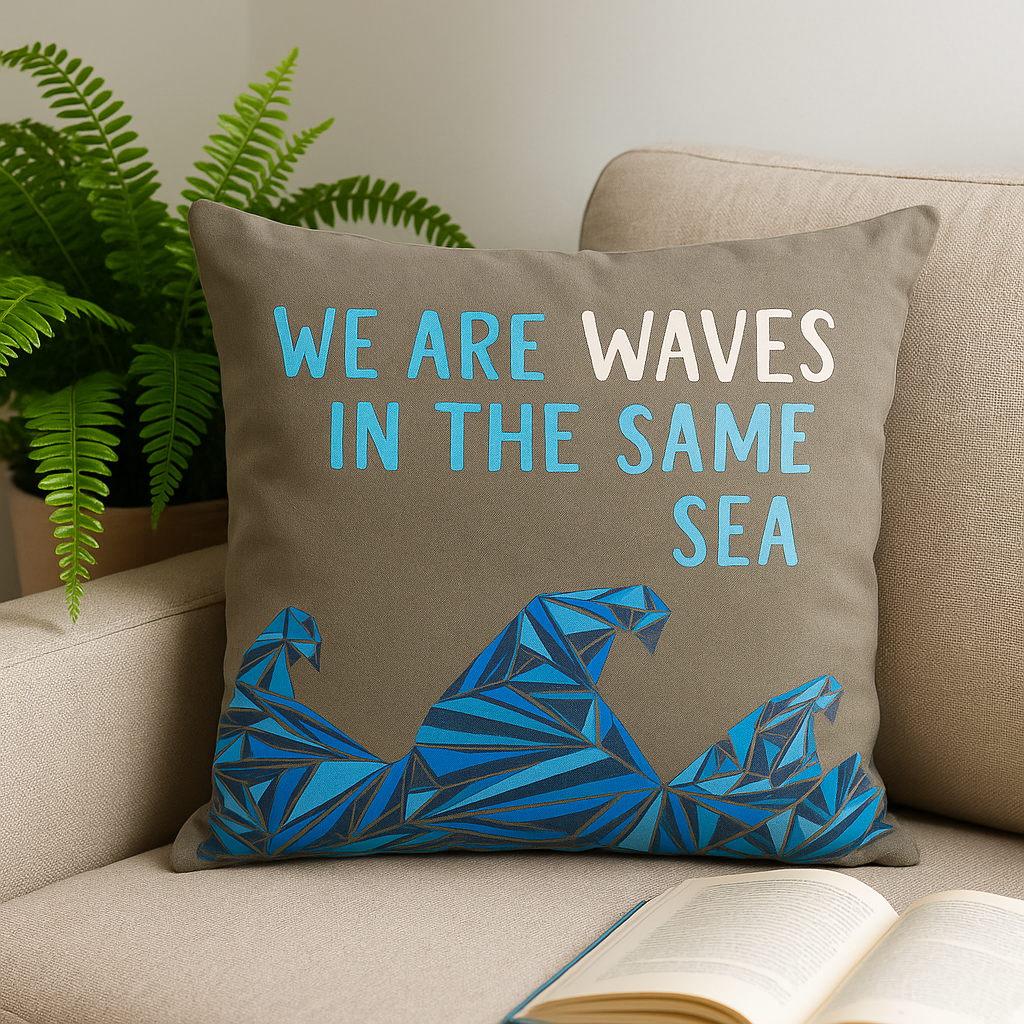 Funda de cojín de algodón We Are Waves 45x45 cm