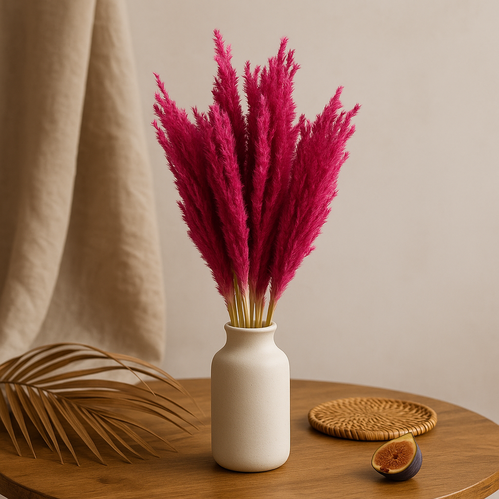 Natural Dried Cantal Grass Bunch, Pink