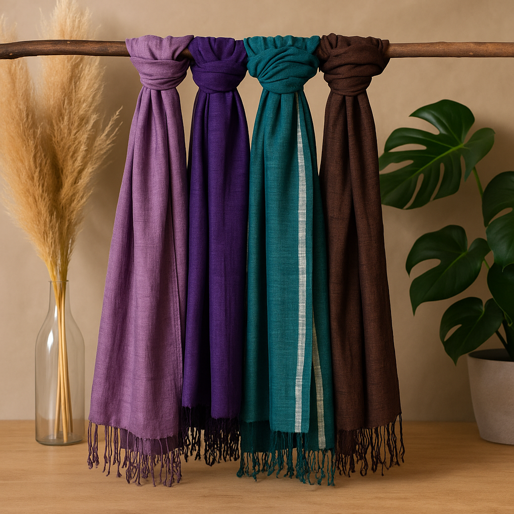 Indiai boho pamutsál - arany szálas vegyes színek