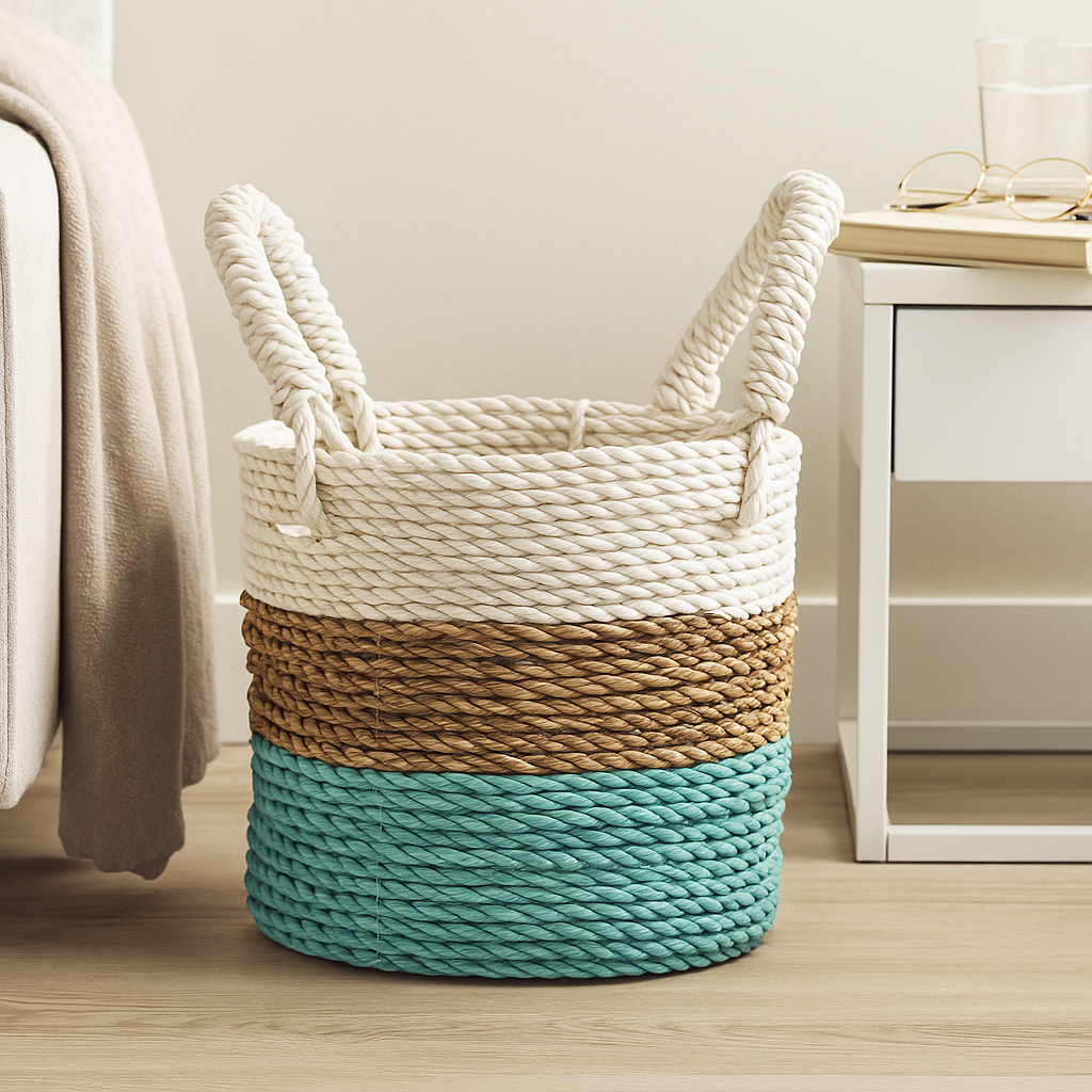 Set zeegrasmanden groen natuurlijk wit