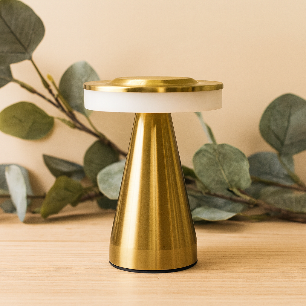 Copper Touch Table Lamp, USB‑C Rechargeable Cordless LED