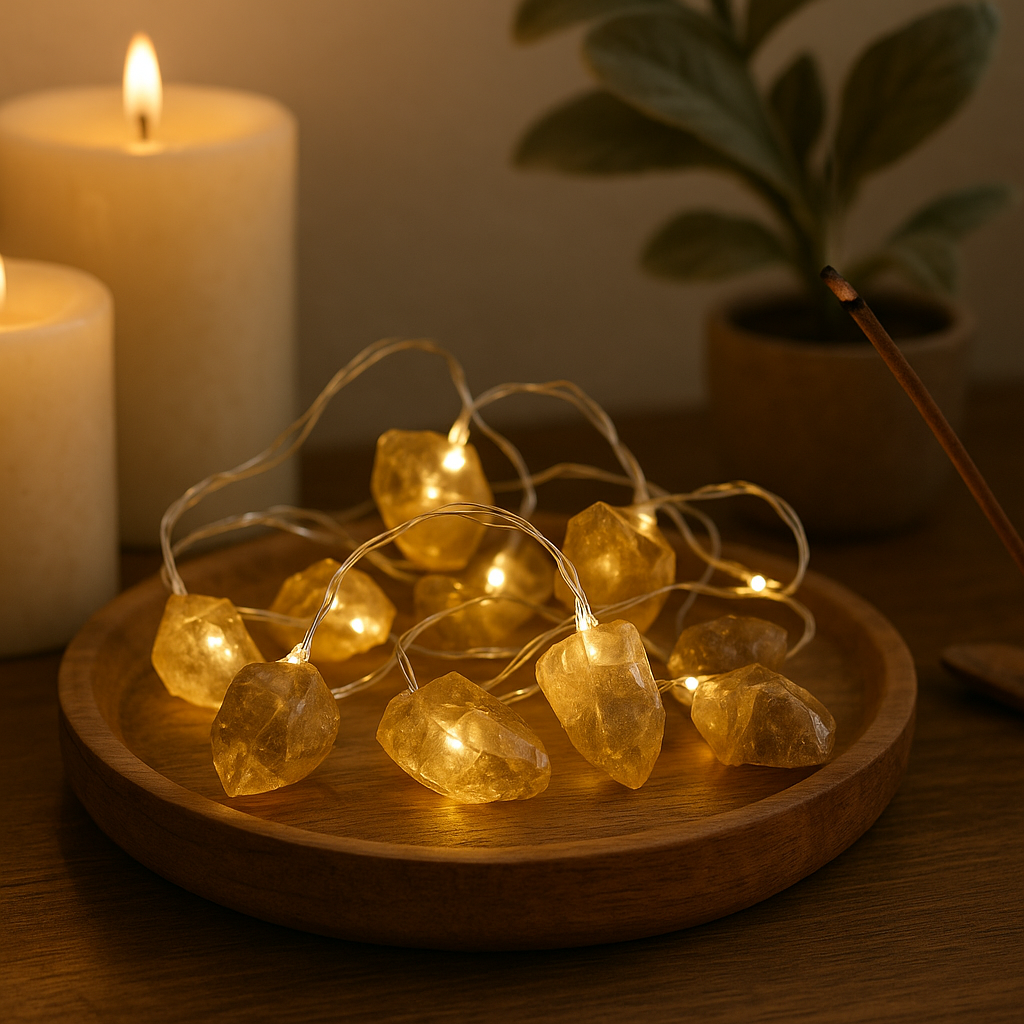 Citrine Gemstone USB String Lights