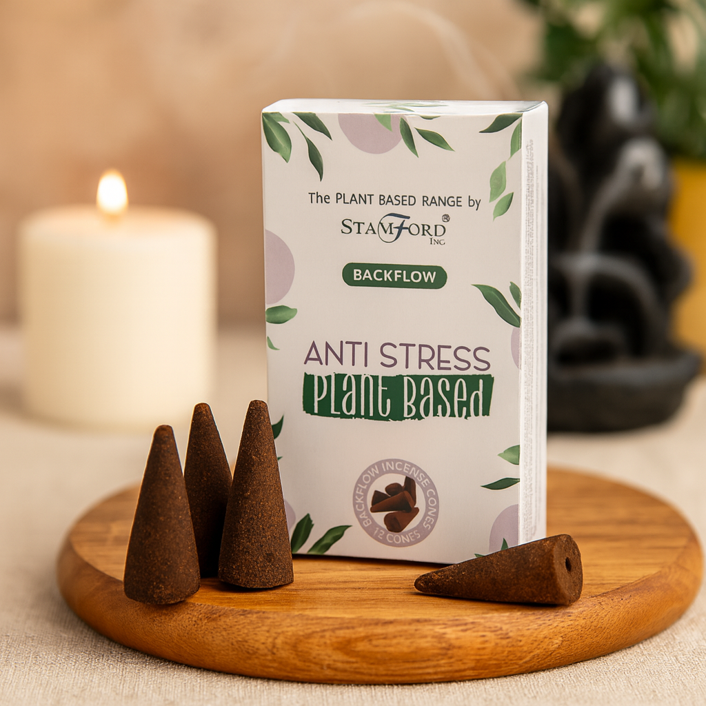 Cones de Incenso Backflow Anti Stress Pack de 12 Base Vegetal