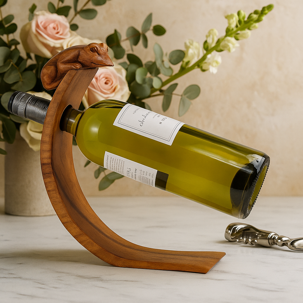 Suporte para Garrafa de Vinho Sapo Equilibrante