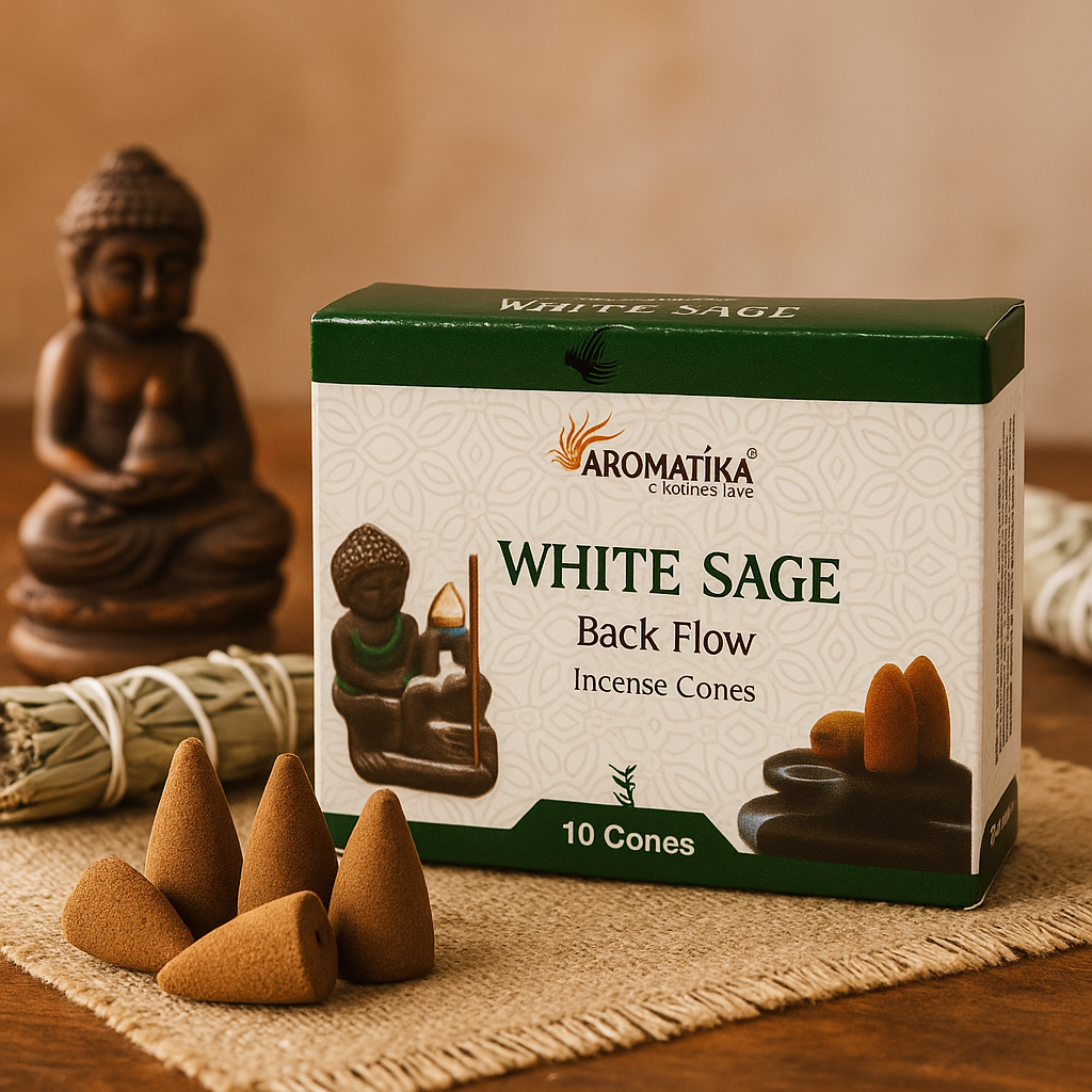 Weißer Salbei Backflow Räucherkegel - Aromatica