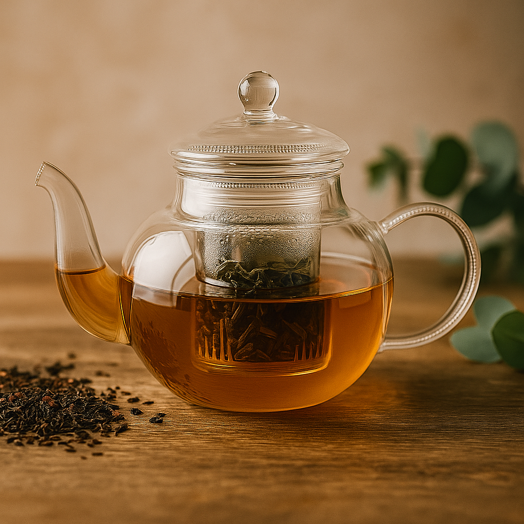 Teekanne aus Glas mit Sieb - Rund Perle - 400ml