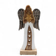 30cm Mango Wood Angel Figurine with Metal Wings - SHAMTAM.COM