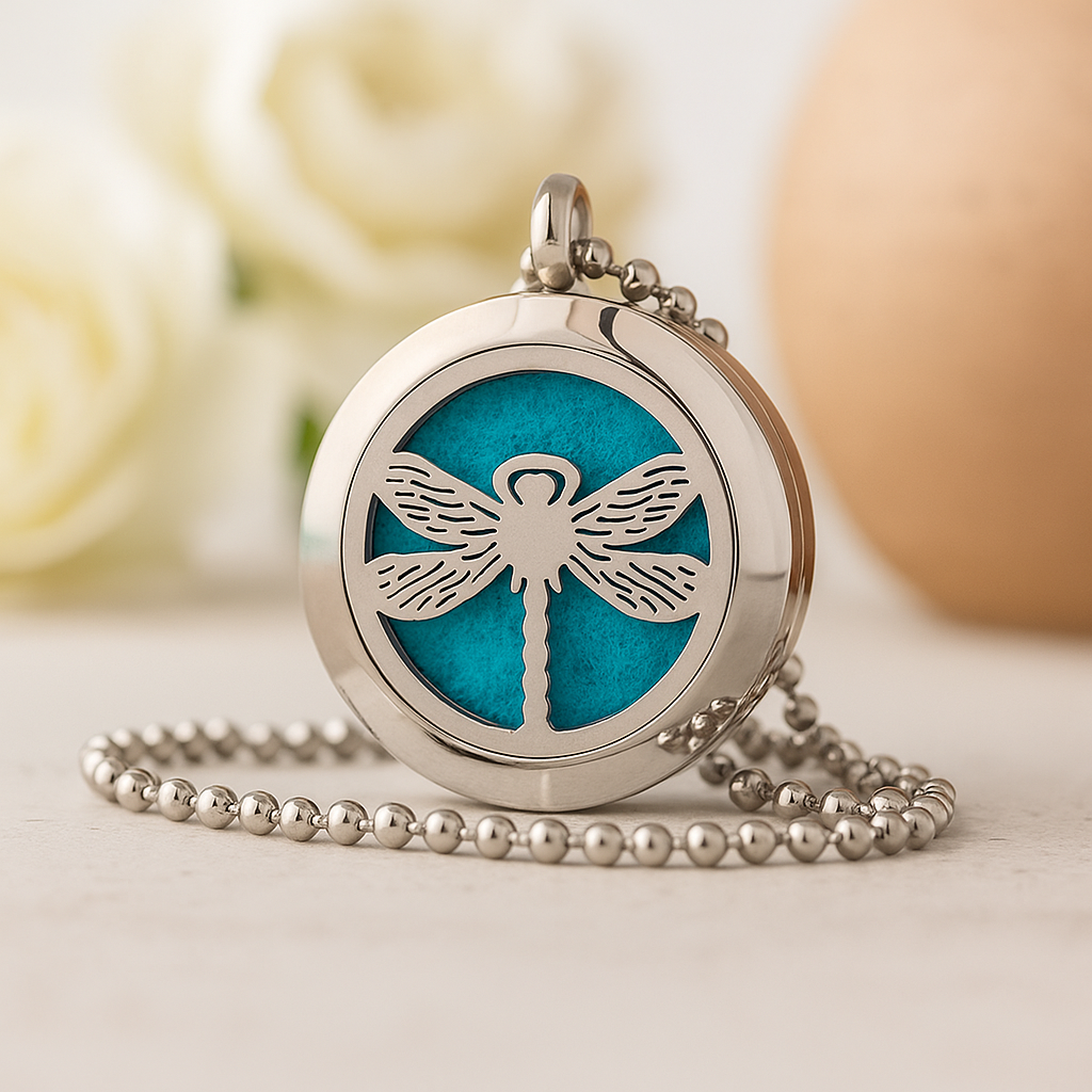 Etherische Olie Diffuser Ketting Libelle 25mm 10 Pads