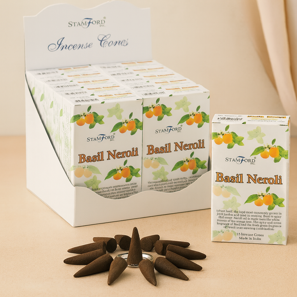 Cones de Incenso de Manjericão e Neroli Pack de 15