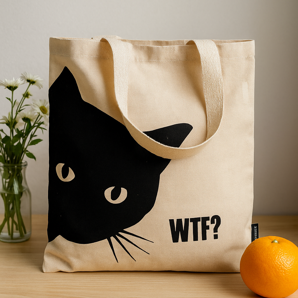 Saco Tote Gato Preto Natural 4oz
