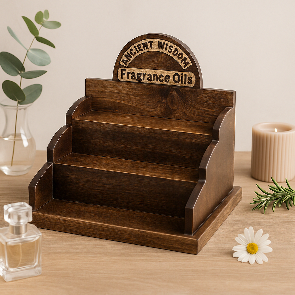 Βάση Έκθεσης Αιθέριων και Αρωματικών Ελαίων από Ξύλο Μάνγκο