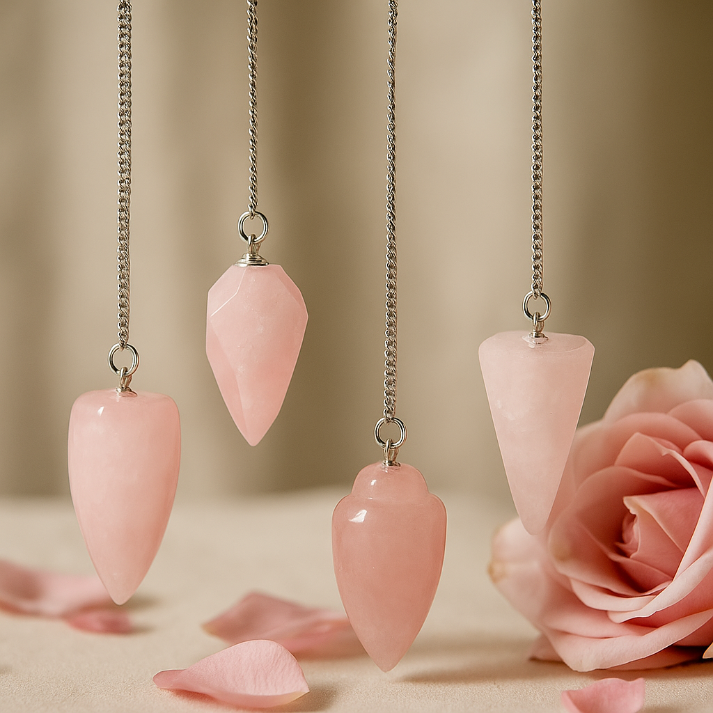 Rose Quartz Crystal Dowsing Pendulum