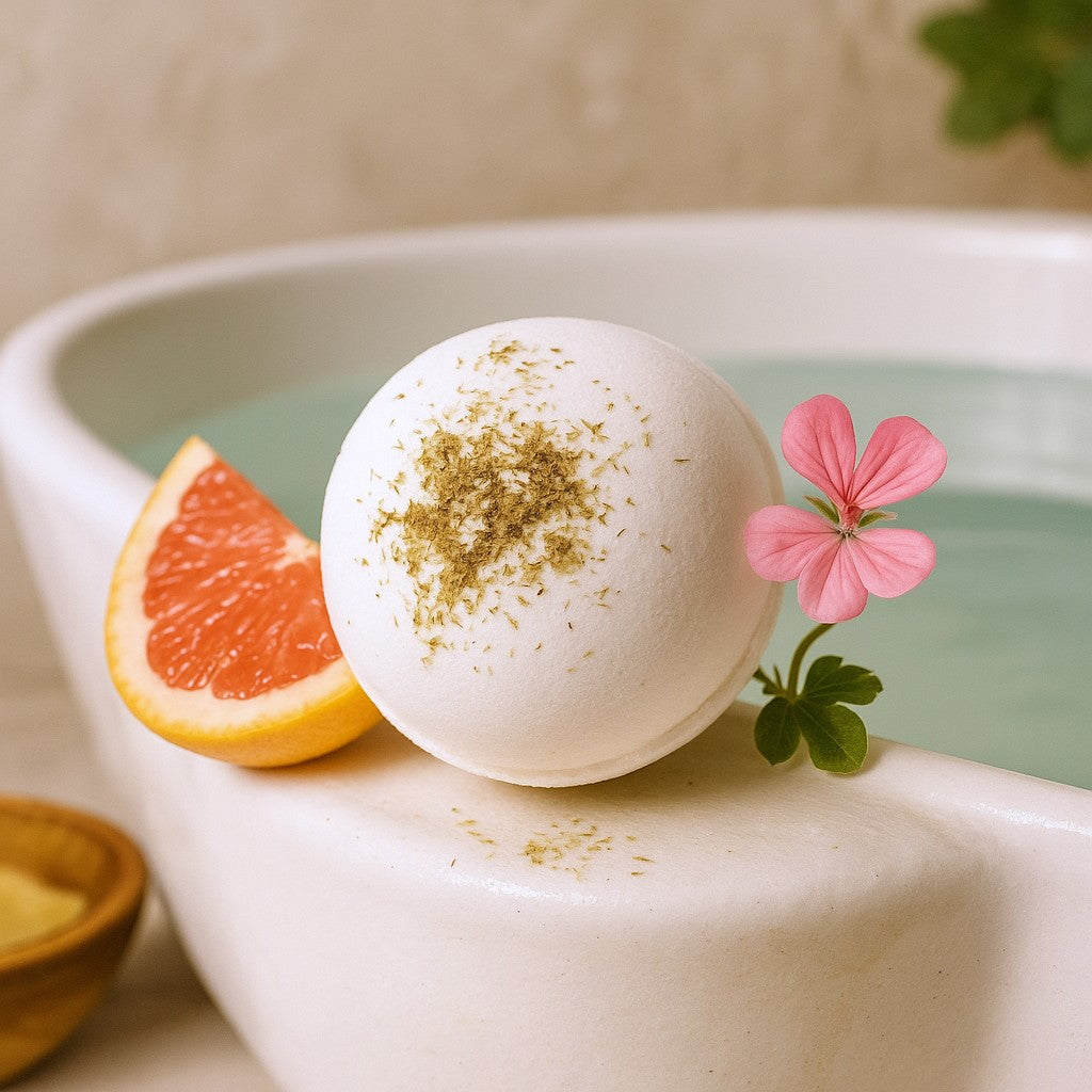 Himalayan Salt Bath Bomb, Geranium and Grapefruit