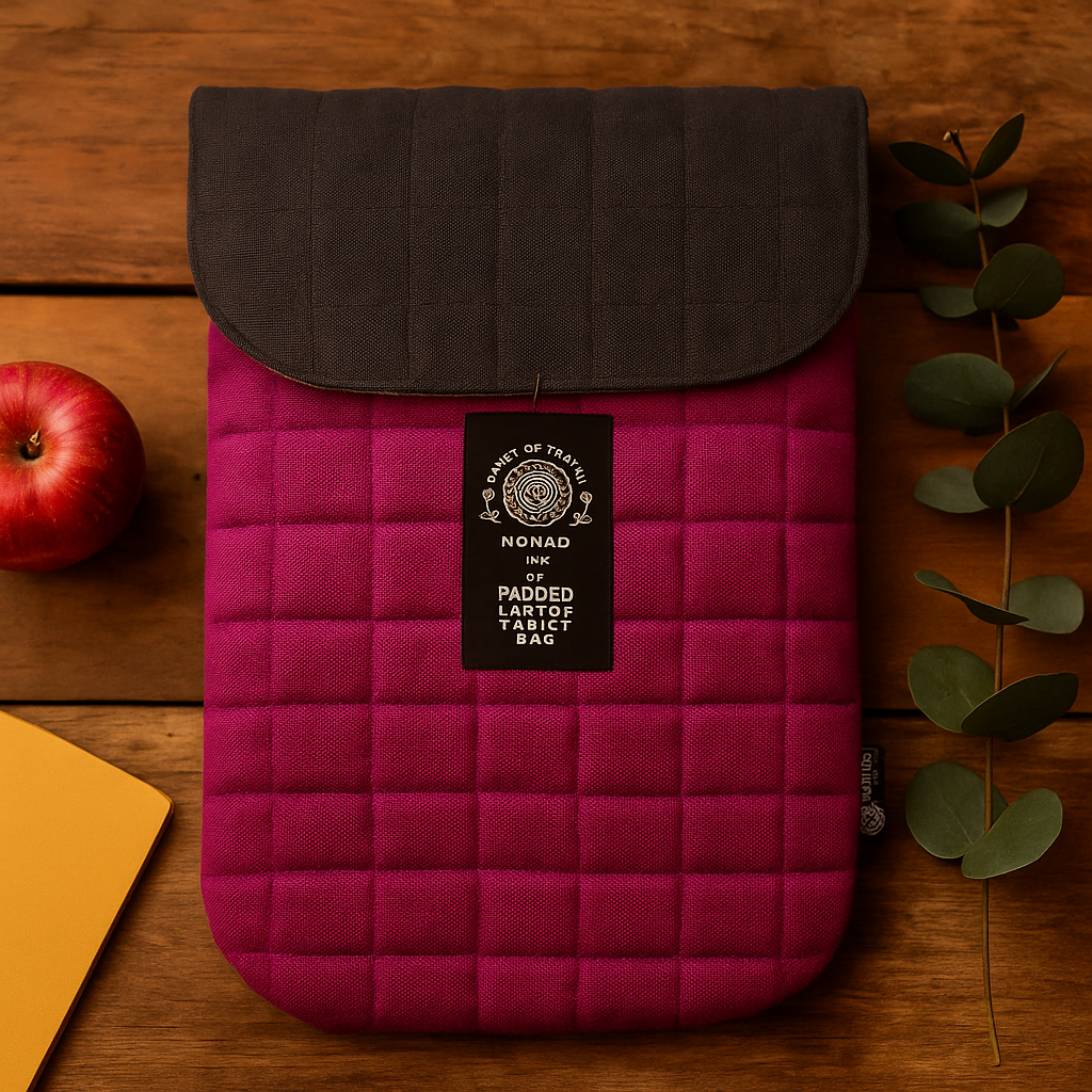 Padded Laptop Sleeve – Magnetic, Purple Stonewashed Cotton