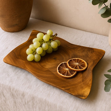 Teak Square Plate, 20cm, Decor Bowl