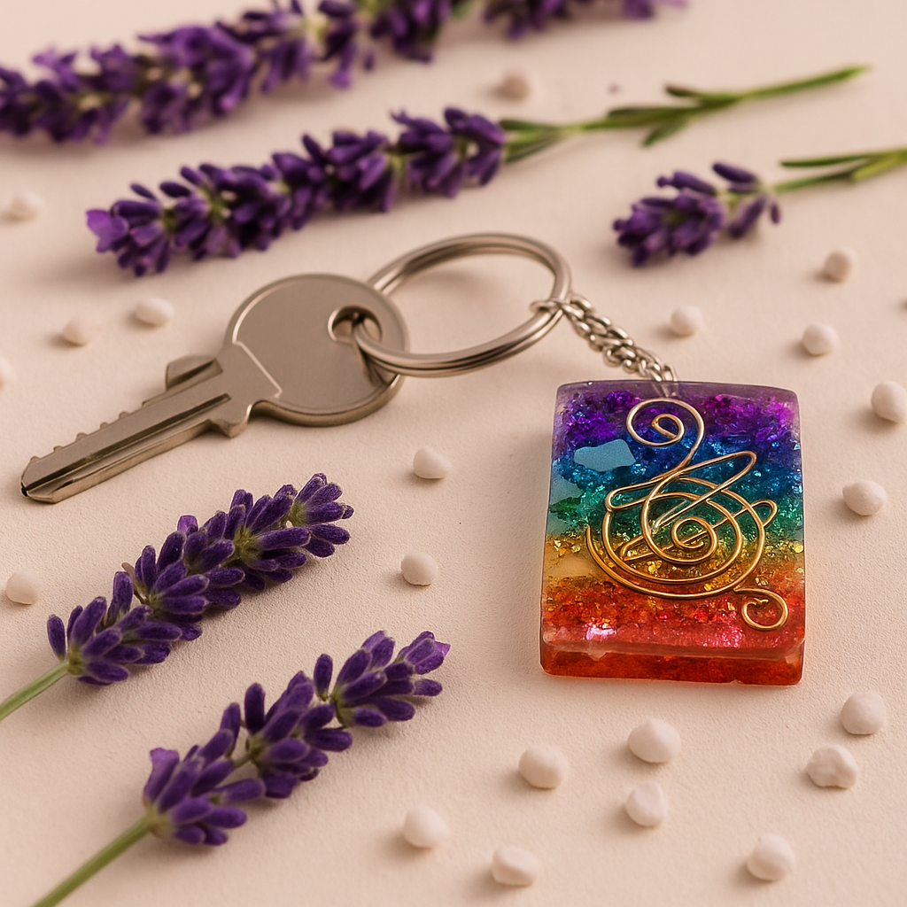 Orgonit Nyckelring Koppar Chakra Stenar
