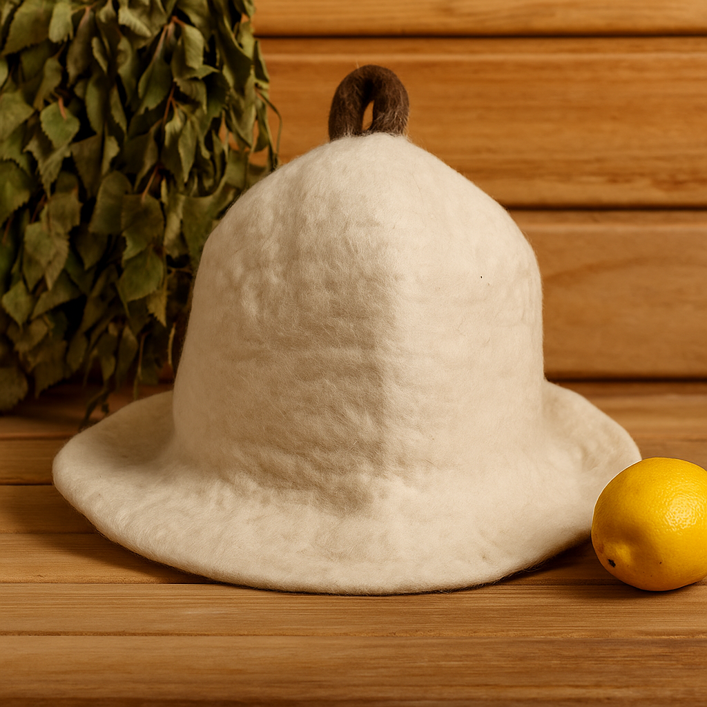 Sauna Hat Felted Wool Bowl - Natural
