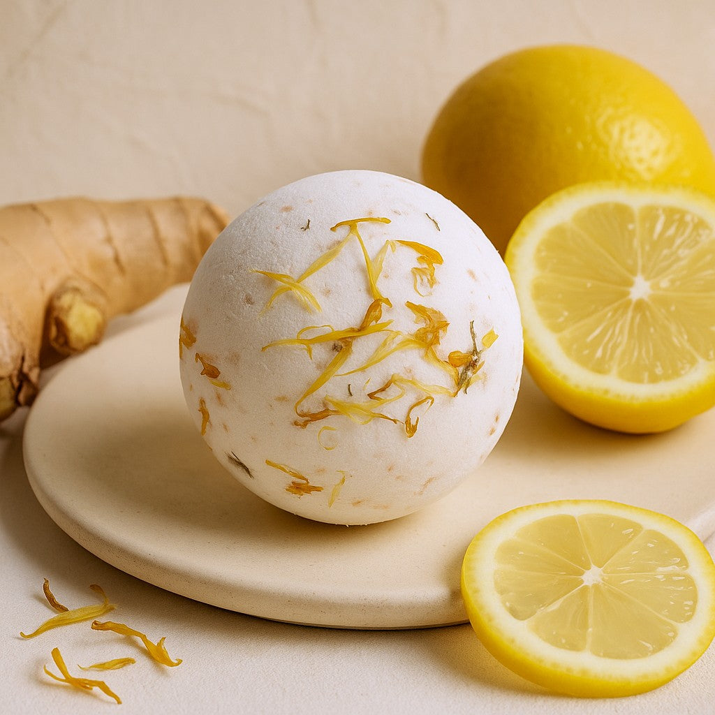 Himalájska soľná kúpeľová bomba Citrón Zázvor Pomaranč