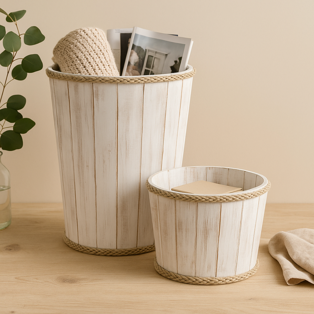 Beyaz Yıkama Ahşap Saklama Kutusu 21x29cm