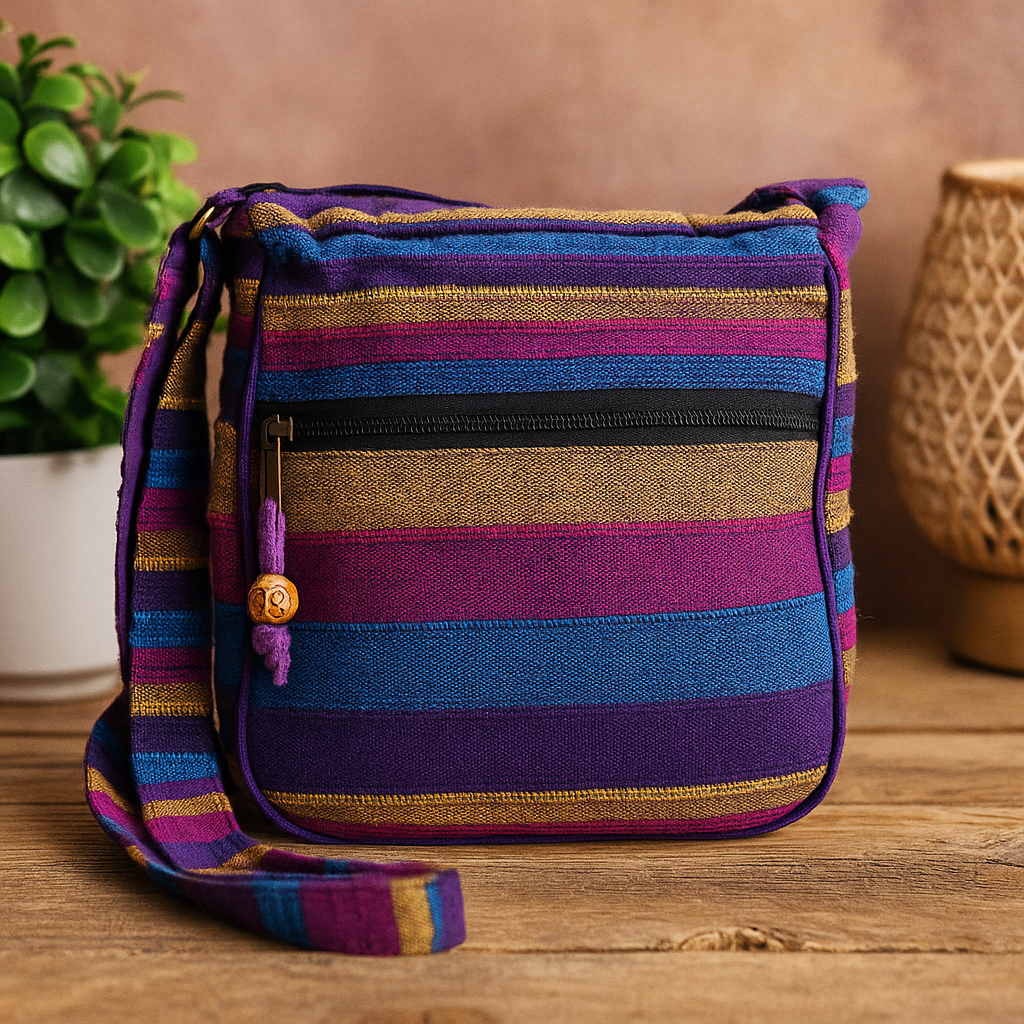 Nepal Sling Bag (verstellbarer Riemen) - Wildblumen