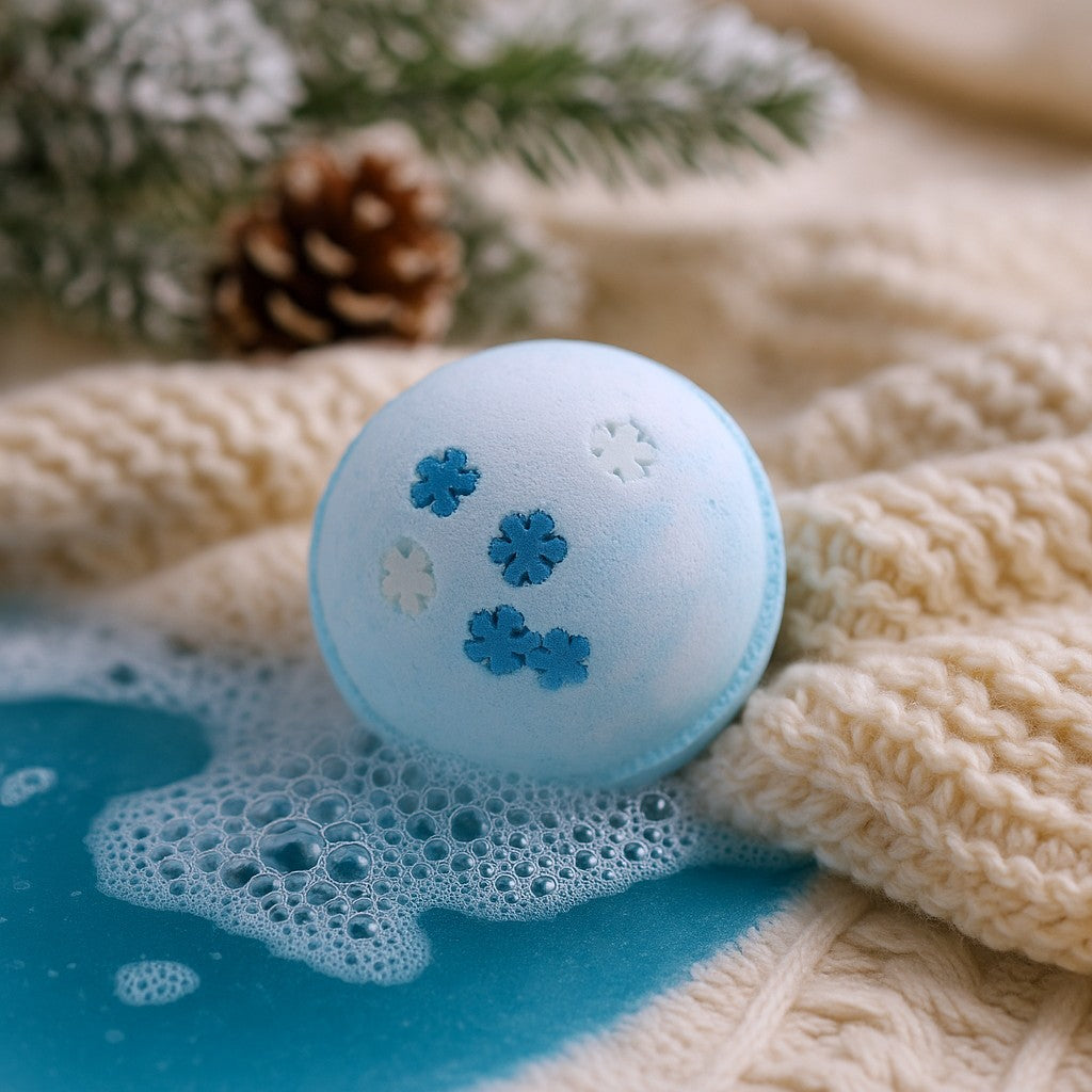 Badebombe Blåbær Snefnug