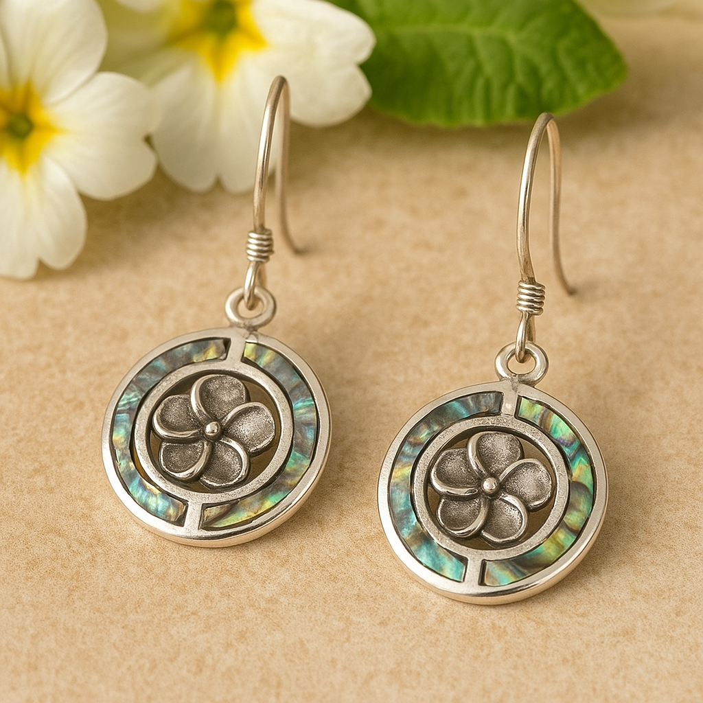 Muschel & Silber Ohrringe - Frangipani - Abalone