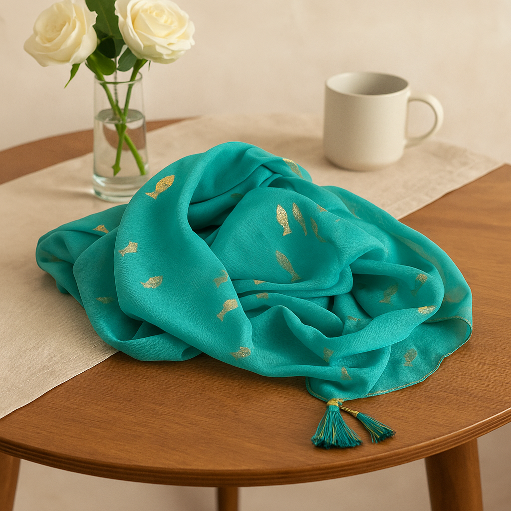 Sarong Pario Turquesa Pez Dorado