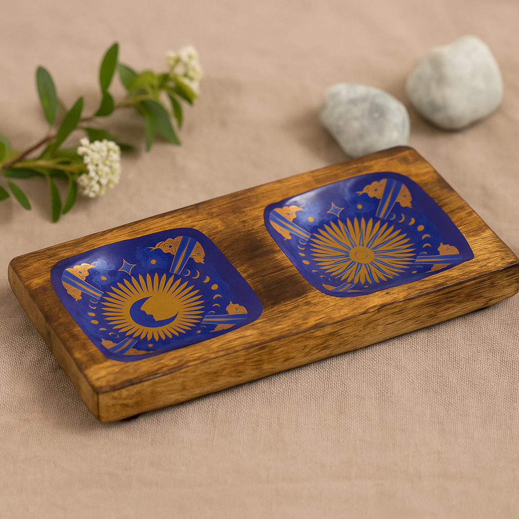 Set van 2 sieradenschalen, Zon en Maan