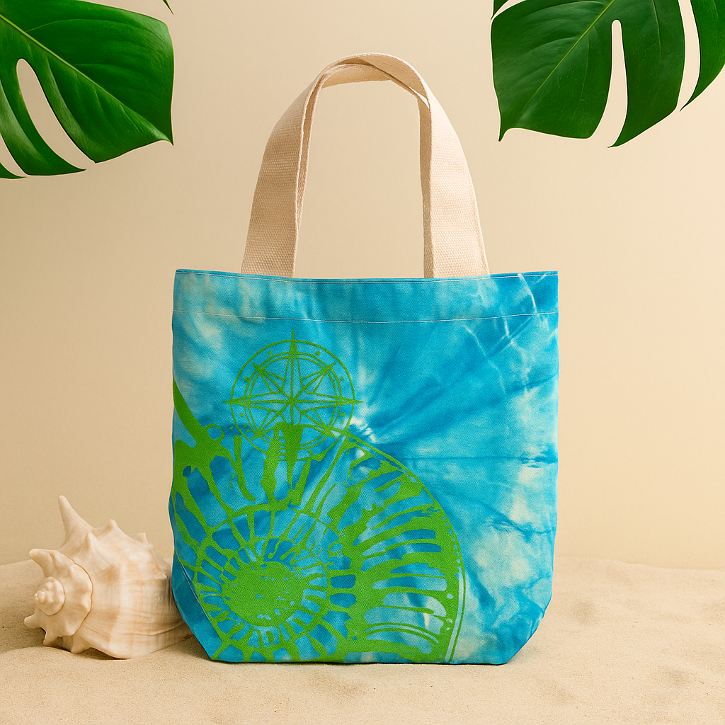 Torba bawełniana 6oz Tie-Dye niebiesko-zielona 38x42x12cm