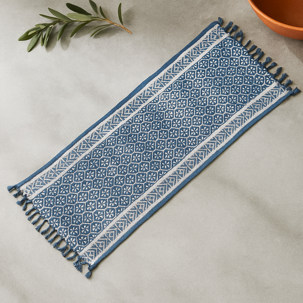 Ručno izrađeni indigo trkač 170 x 60 cm
