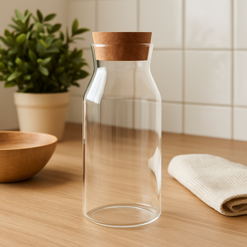 Clear Glass Jar With Cork Lid – 20cm