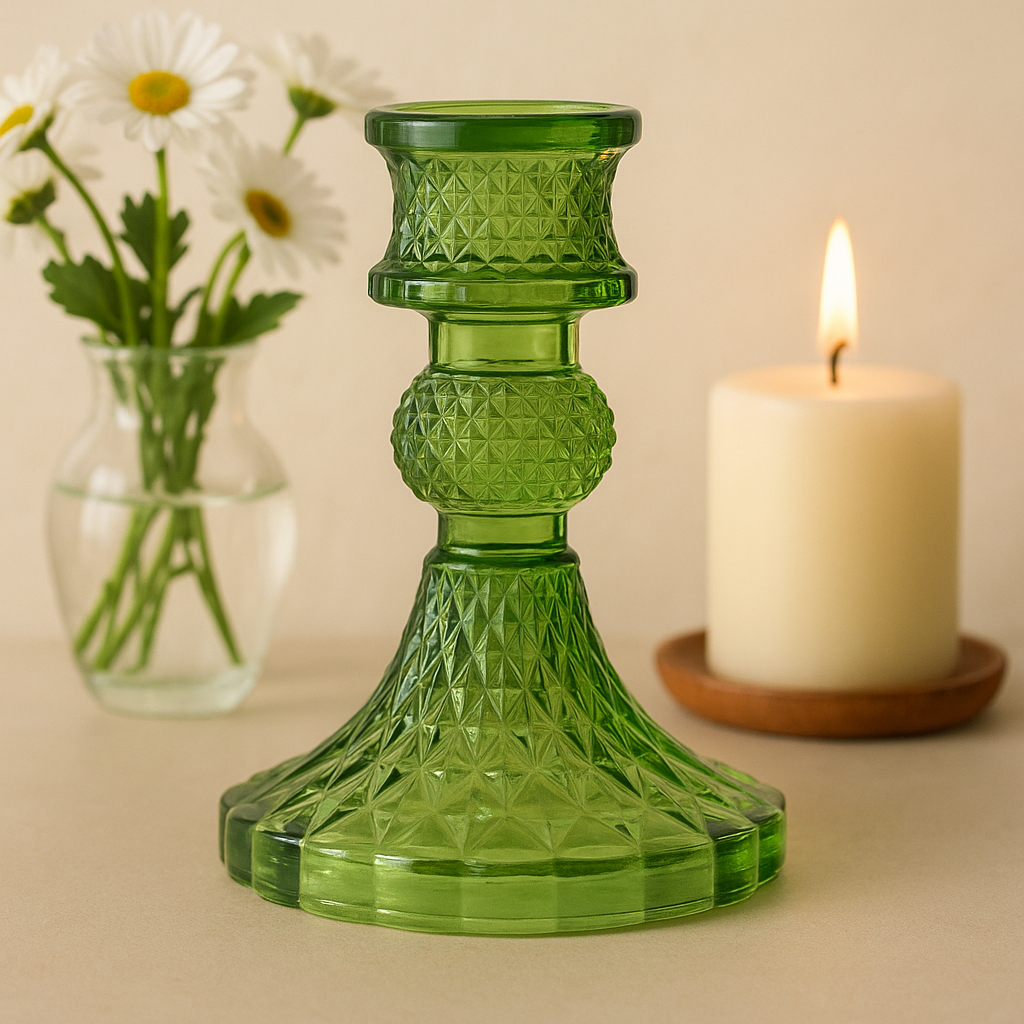 Candle Holders, Garden Jade Set of 2