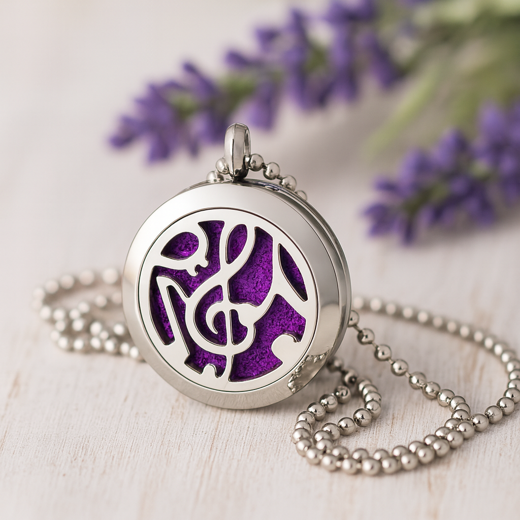 Aromatherapie-Halskette – Musiknoten – Öldiffusor, 25 mm