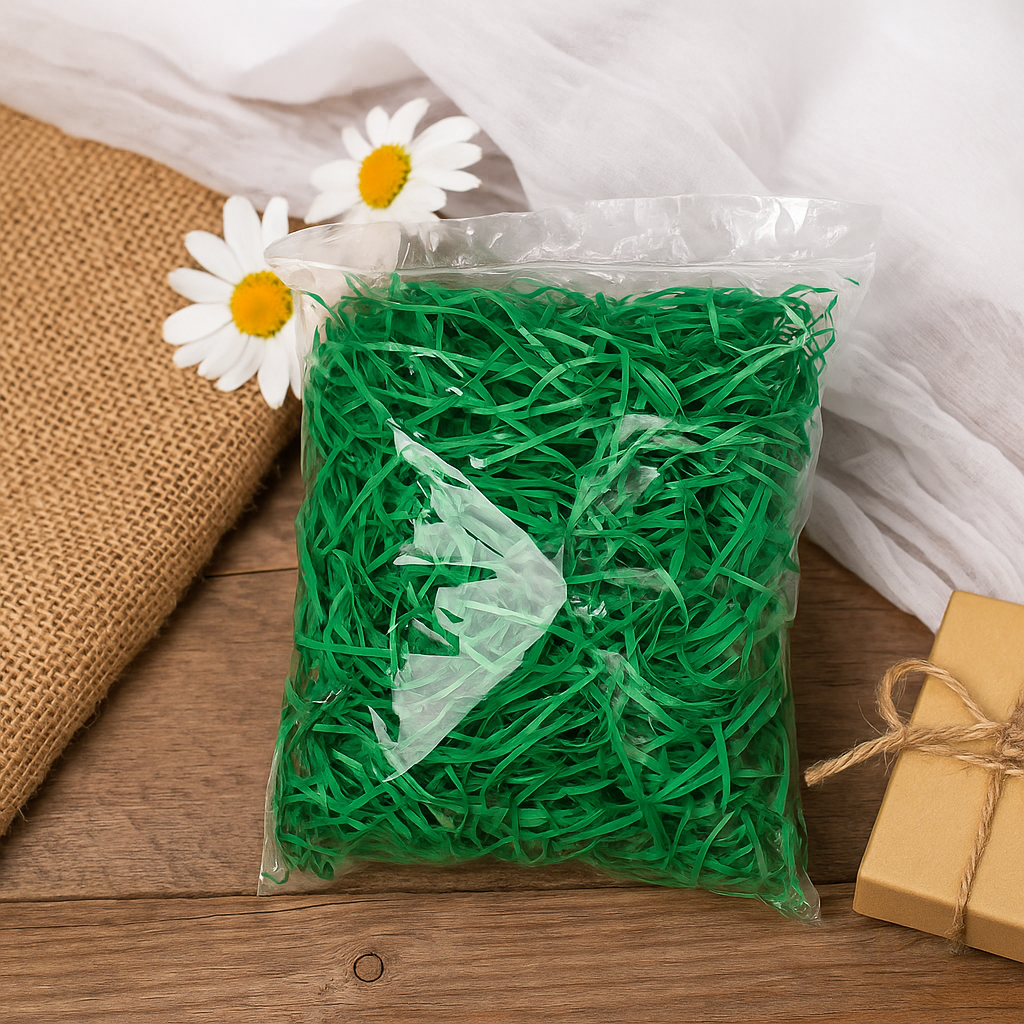 Grünes geschreddertes Papier - (0,5 kg)