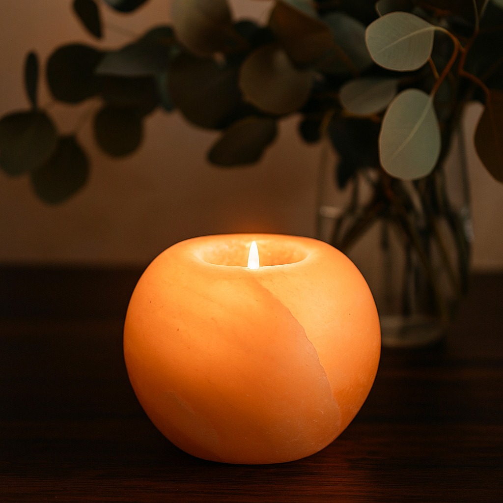 Himalayan Salt Candle Holder, Round