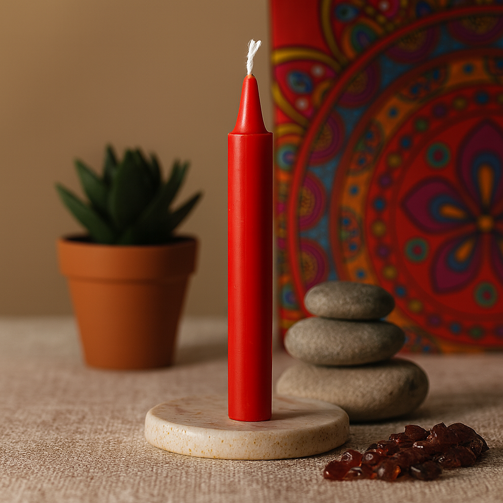 Bougies du chakra racine Muladhara rouge lot de 12