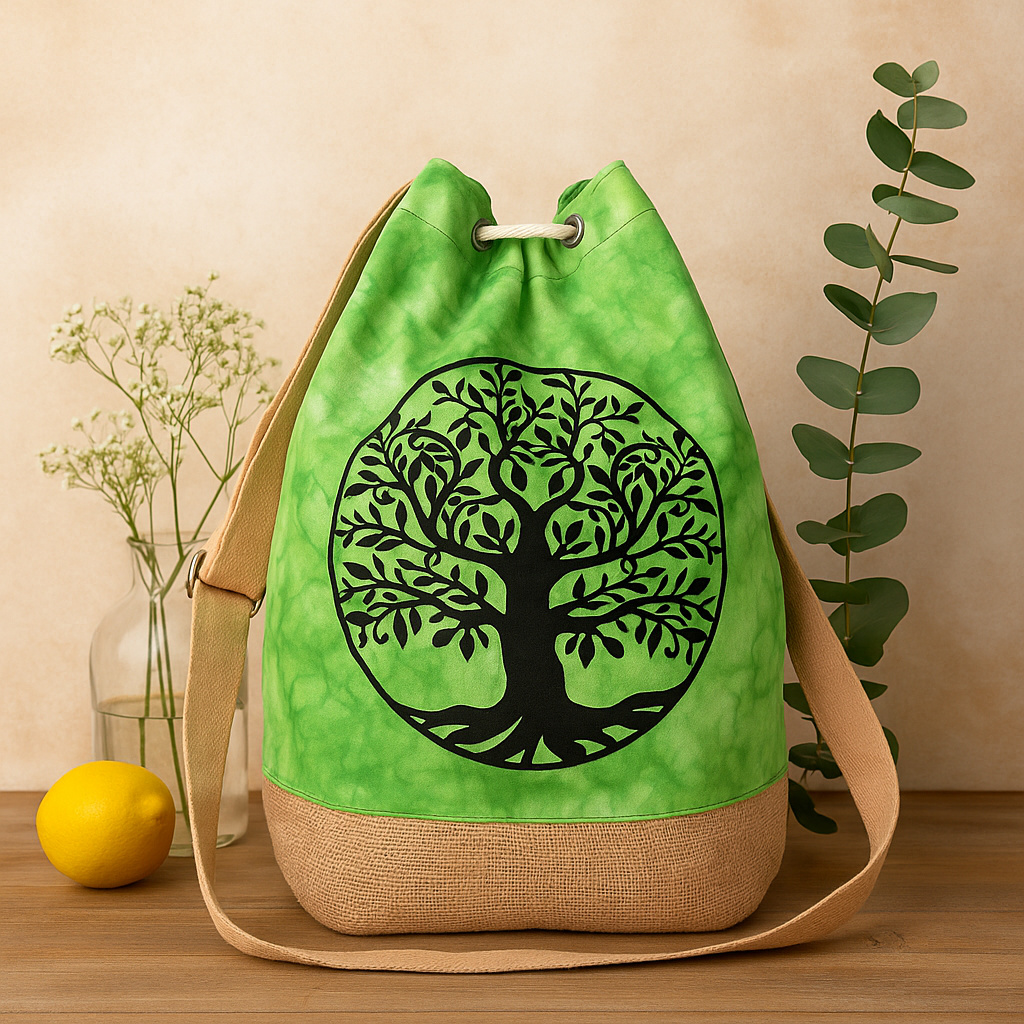 Taška přes rameno Zelený strom života Nastavitelný popruh