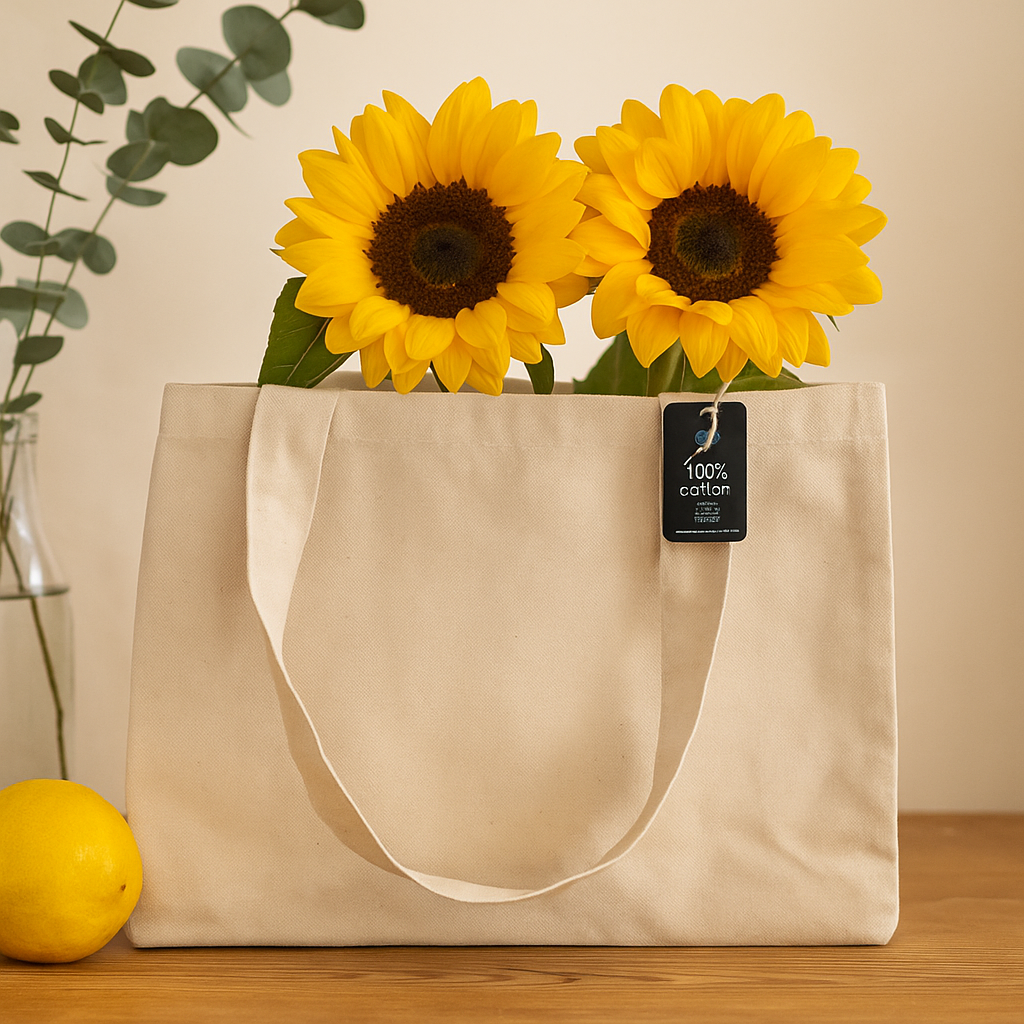 Bawełniana torba na ramię naturalna ekologiczna z możliwością personalizacji